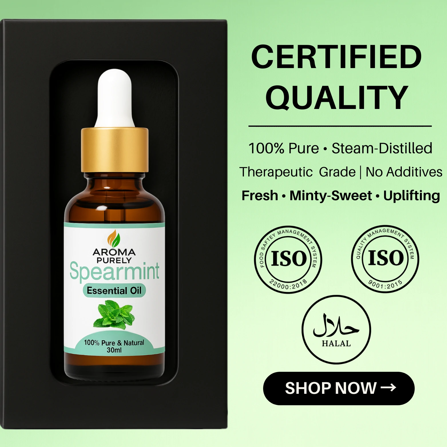 Spearmint Essential Oil Spearmint Essential Oil 100% Natural Sweet Refreshing Aroma
