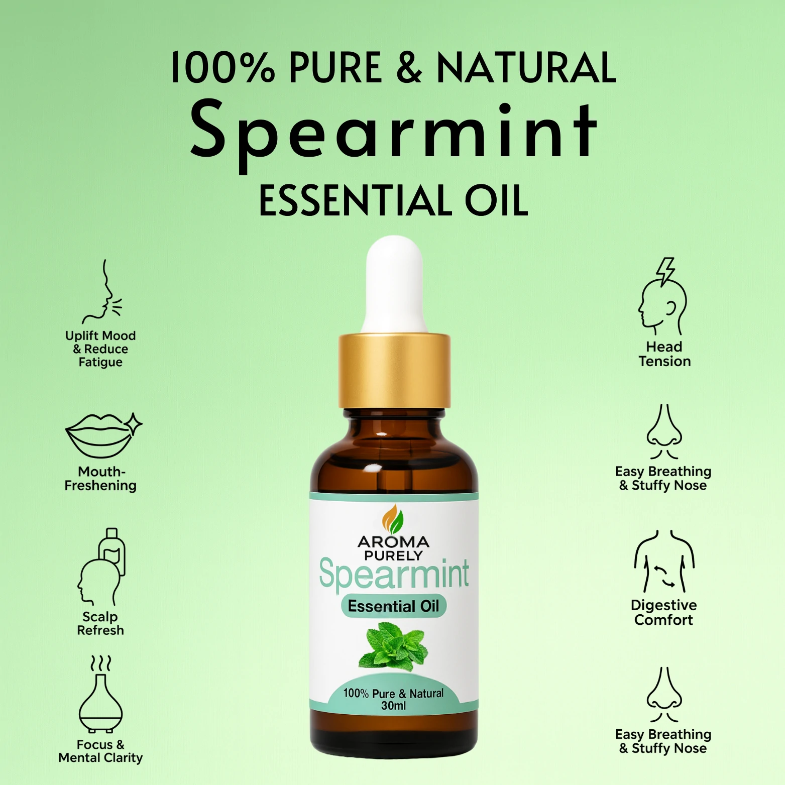 Spearmint Essential Oil Spearmint Essential Oil for Mood Uplift and Energy